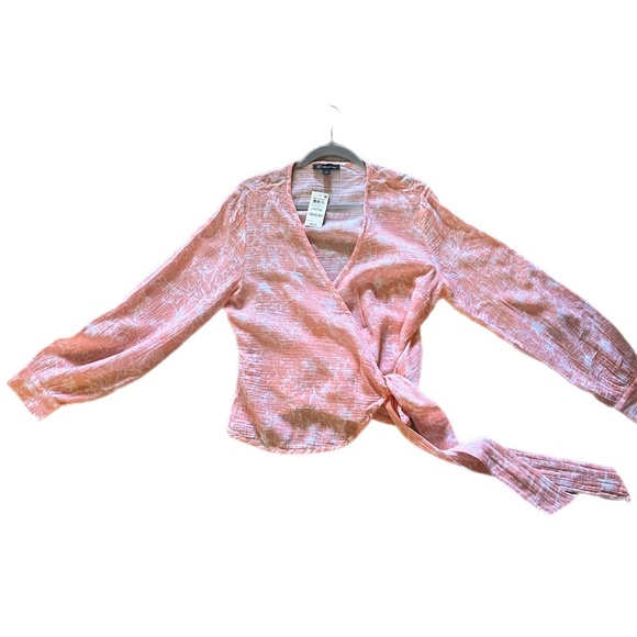 NWT Inc Botanical Gauzy Wrap top cover up Beachy boho - Picture 1 of 4